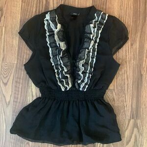 H&M raffled black blouse size US 8